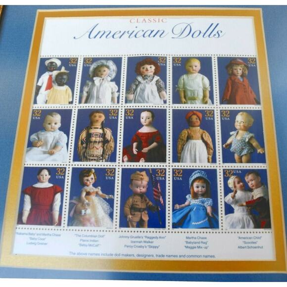 United States Postal Service Framed 32 Cent Stamps of American Dolls - Picture 2 of 3